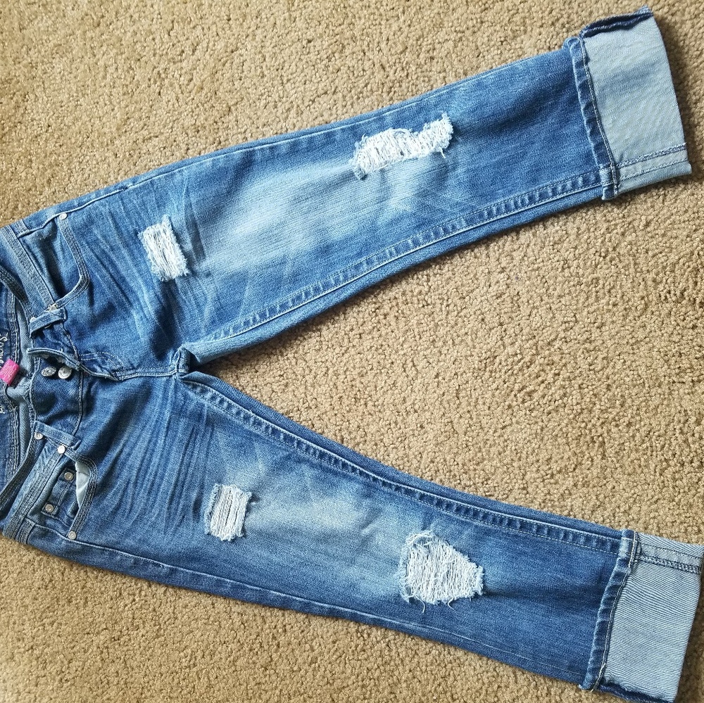 Blue denim jeans